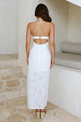 Ocean Air Oasis Strapless Maxi Dress White