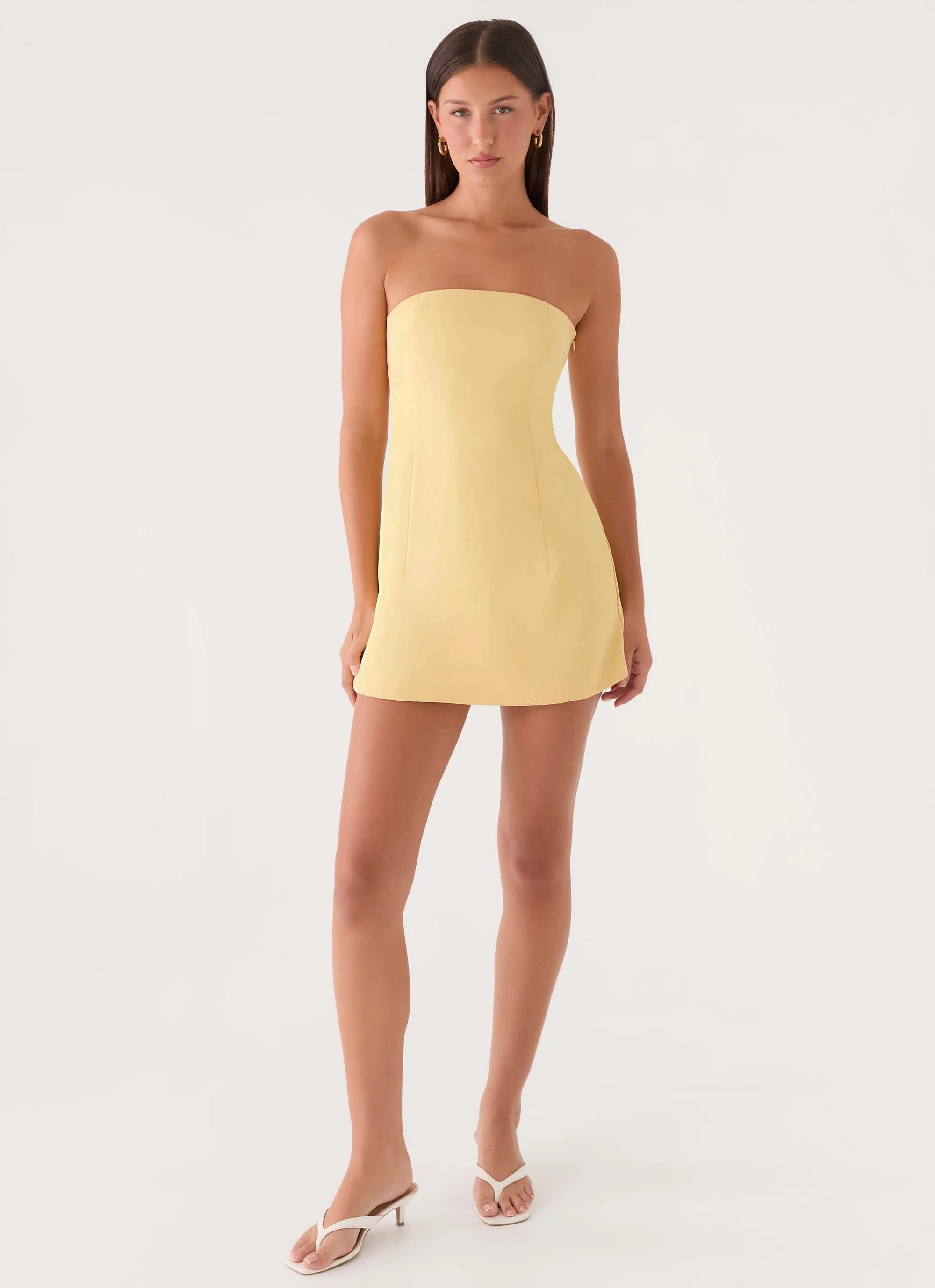 Della Strapless Mini Dress - Yellow